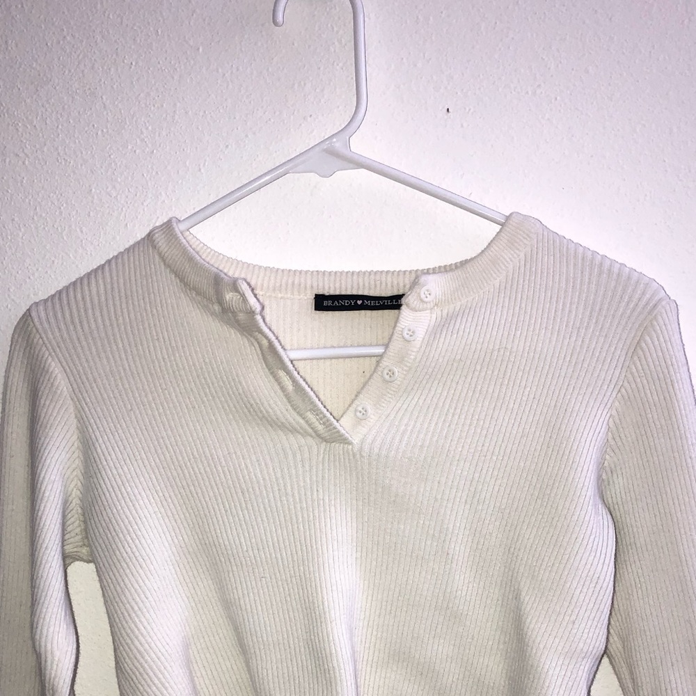 Brandy Melville cropped cream sweater
